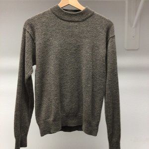 Jhane Barnes Taupe soft sweater wool blend high crew neck Size M